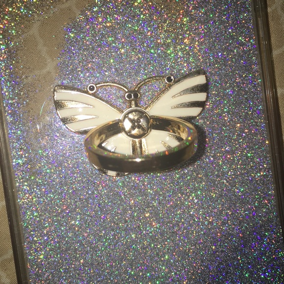 iPhone 6s Plus glitter case w/ finger ring - Picture 2 of 3